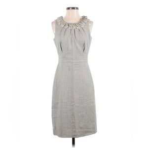 J. Crew Ruffle Neckline Gray Sleeveless Sheath Dress